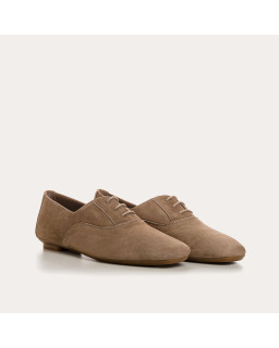 Suede flat derbies
