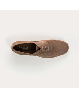 Derbies plates en cuir velours