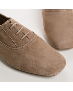 Suede flat derbies
