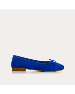 Flat ballerinas with suede knot with rounded butt