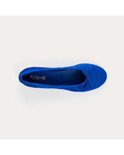 Flat ballerinas with suede knot with rounded butt