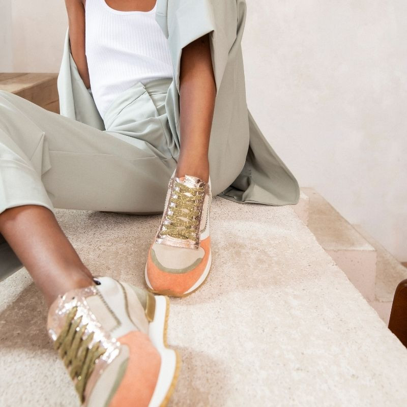 Electra Zig Zag Sneakers - Sneakers Woman Multicolored Leather | Reqins