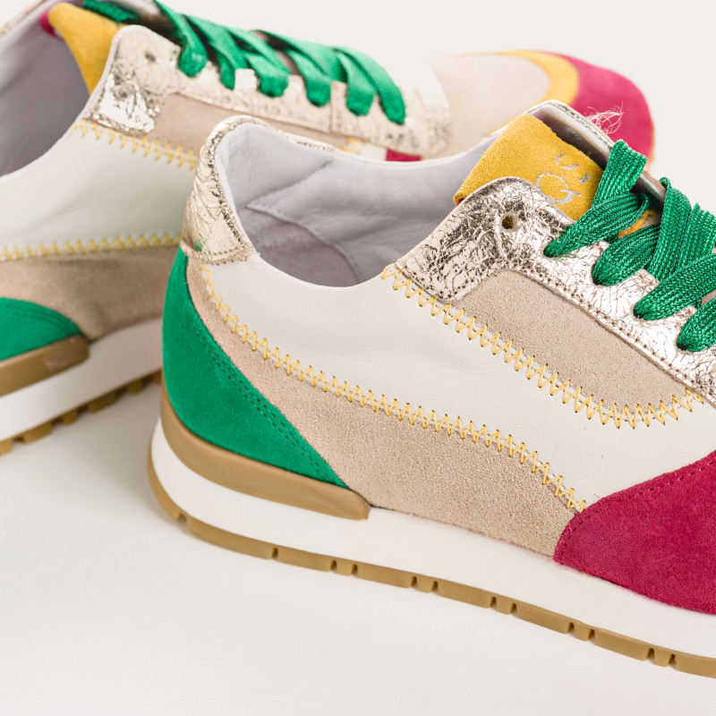 Electra Zig Zag Sneakers - Sneakers Woman Multicolored Leather | Reqins