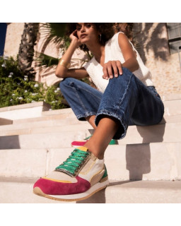 Electra Zig Zag Sneakers - Sneakers Woman Multicolored Leather | Reqins