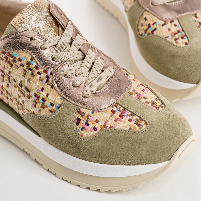 Ursulla sneakers - Women's wife lace-up sneakers Multicolor braided | Reqins