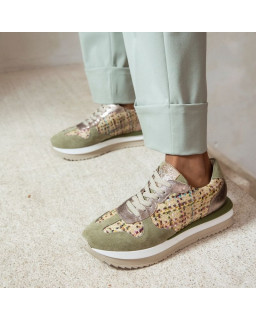 Ursulla sneakers - Women's wife lace-up sneakers Multicolor braided | Reqins