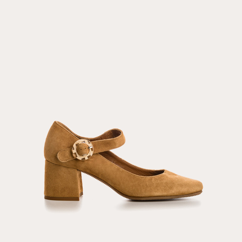 Mary Janes with Gretane Heels - Women's Suede Shoes | Reqins