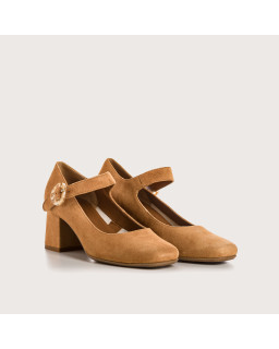 Mary Janes with Gretane Heels - Women's Suede Shoes | Reqins