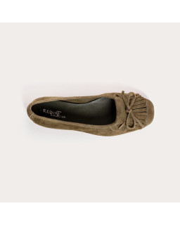 Ballerines Hindi en cuir velours à franges | Reqins