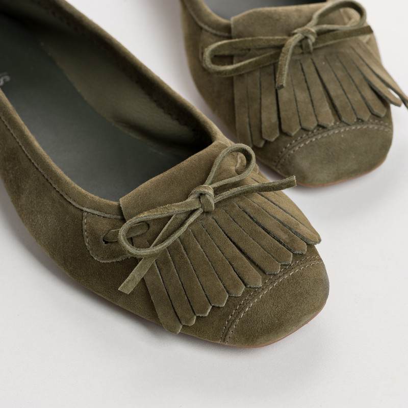 Hindi Suede Ballerina Flats | Reqins