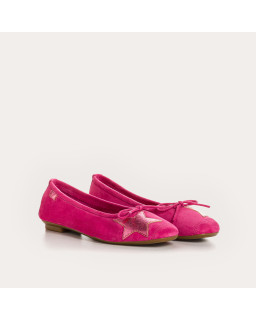 Hello Velvet Leather Ballerinas with Star