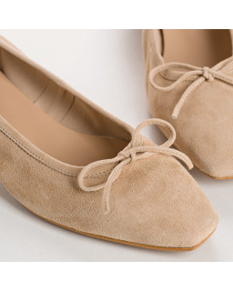 Suede heel ballerinas