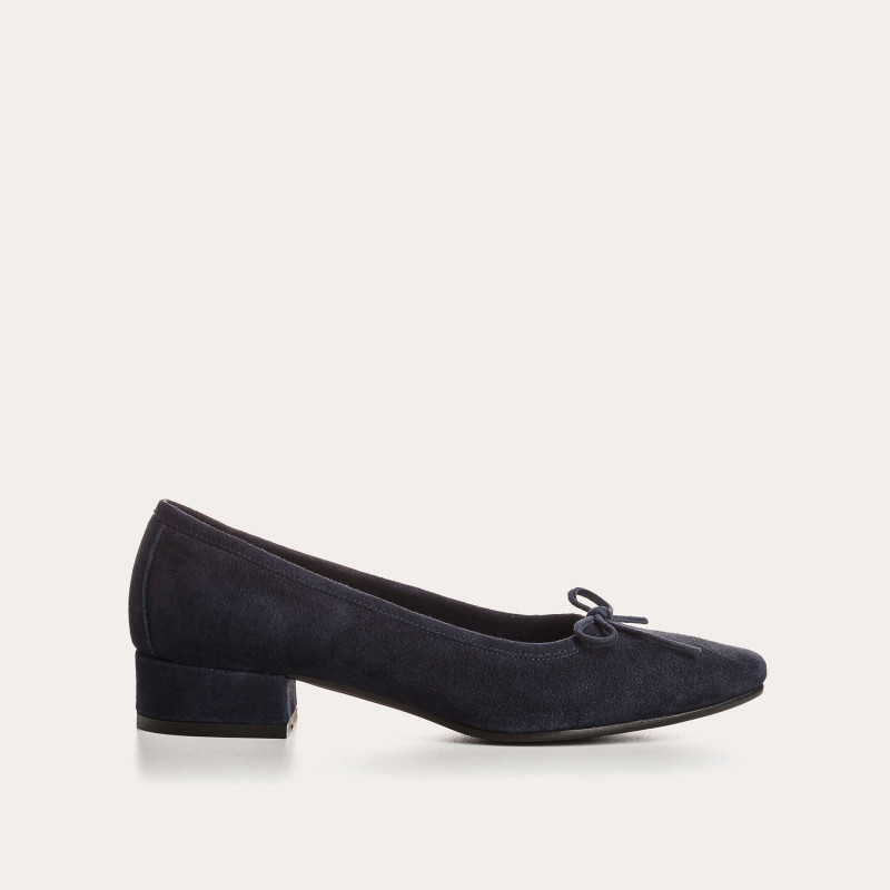 Suede heel ballerinas