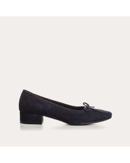 Suede heel ballerinas