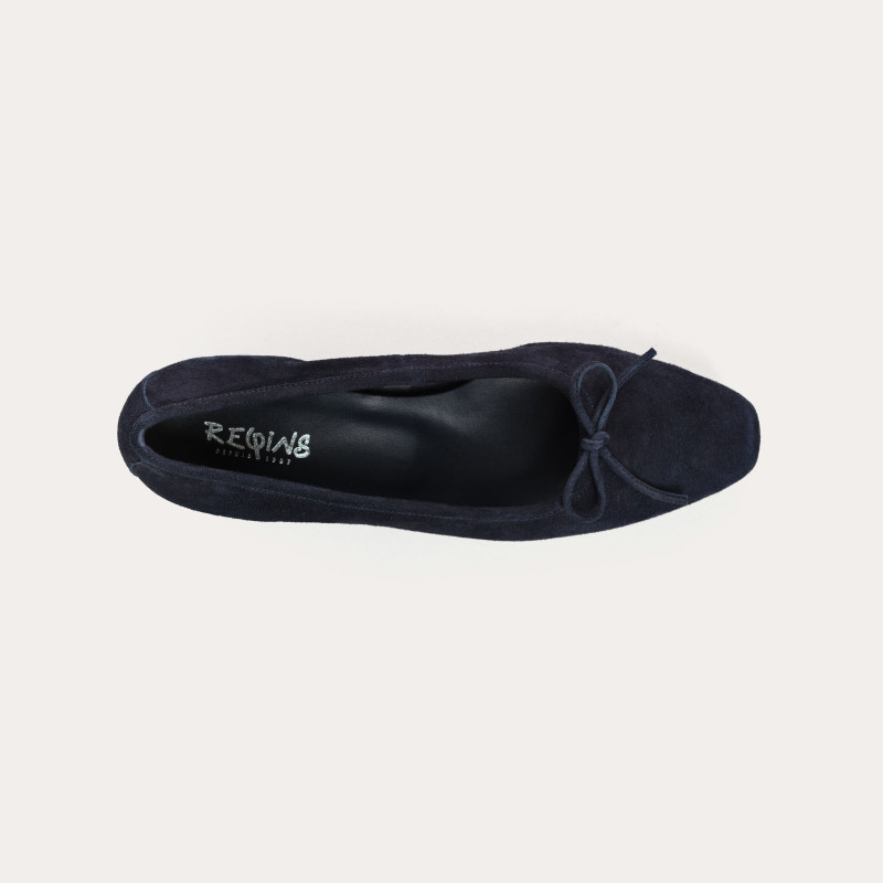 Suede heel ballerinas