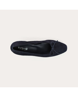 Suede heel ballerinas