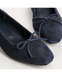 Suede heel ballerinas