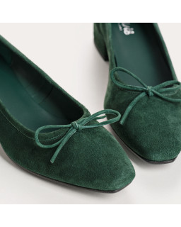 Suede heel ballerinas