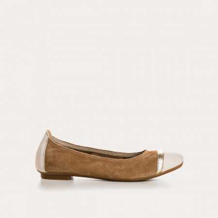 BALLERINES HONEY CUIR VELOURS