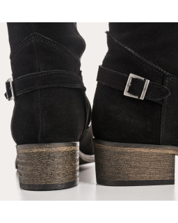 Bottes cavalières en cuir velours avec zip interne