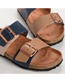 Sandales à brides NEPAL - chaussures anatomiques cuir bicolore femme | REQINS