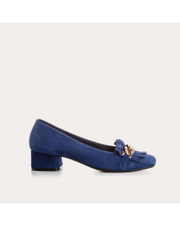 Ballerinas jewel with heel velvet - Kos | Reqins