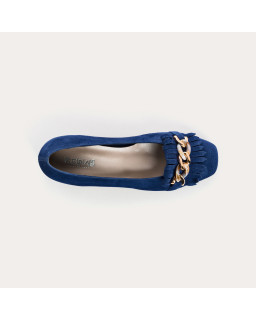 Ballerinas jewel with heel velvet - Kos | Reqins