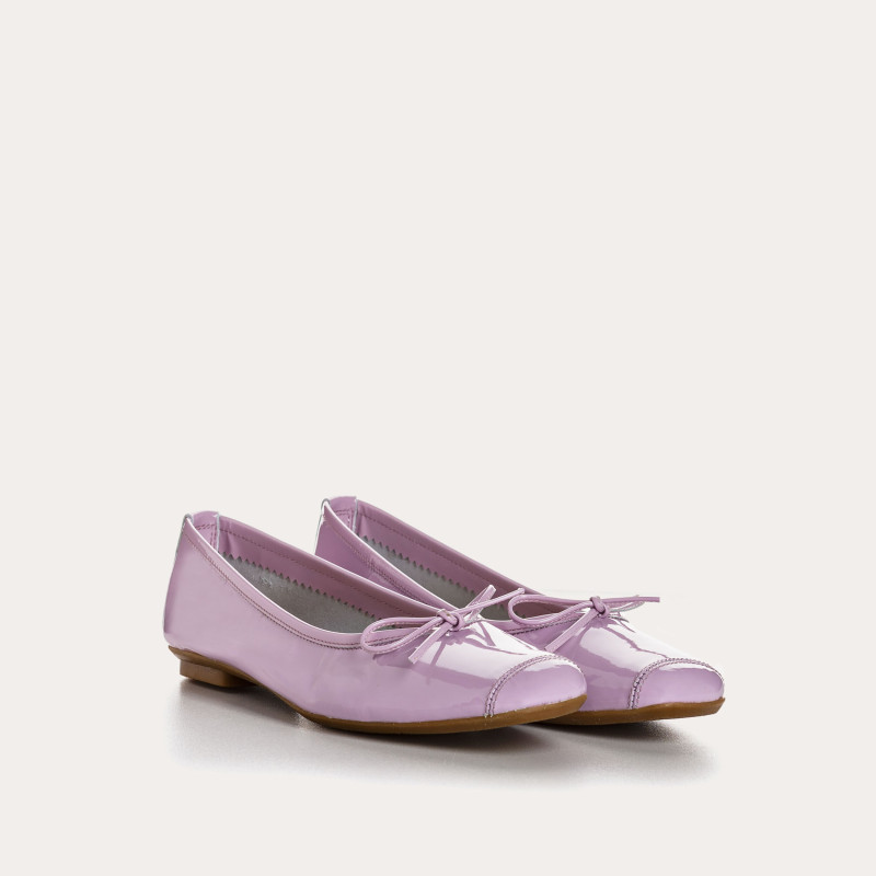 Purple Purple Purple Leather Ballerinas