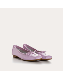 Purple Purple Purple Leather Ballerinas