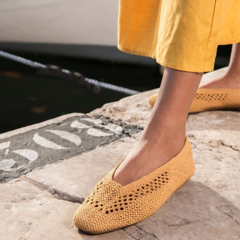 Hanaba Openwork Crochet Ballerinas | Reqins