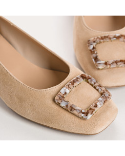 Ballerines à talons KIMBO - chaussures cuir velours femme | REQINS