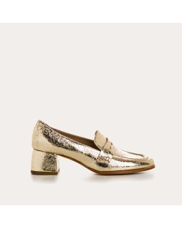 Mocassins LENNON - chaussures à talons en cuir métallisé femme | REQINS