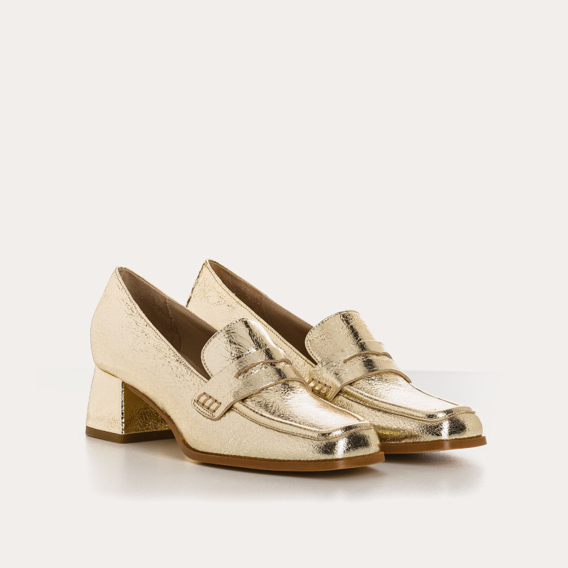 Lennon moccasins - Women's metallic leather shoes | Reqins