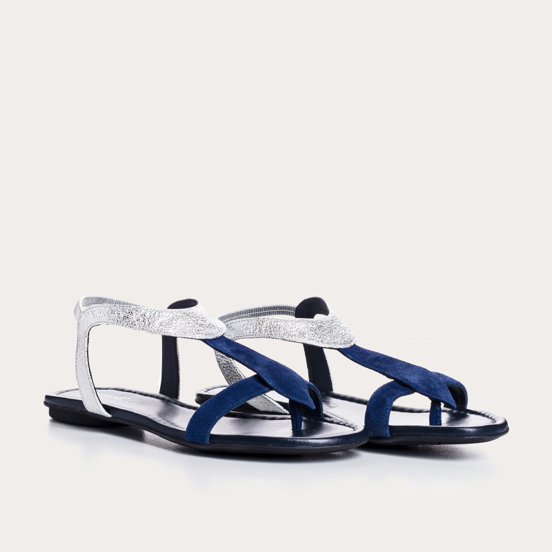 Bernie velvet leather and metal sandals