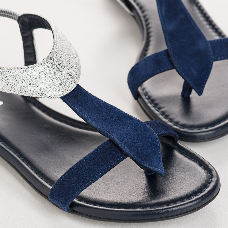 Bernie velvet leather and metal sandals