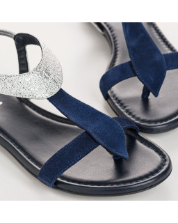 Sandales Bernie en cuir velours et métal | Reqins