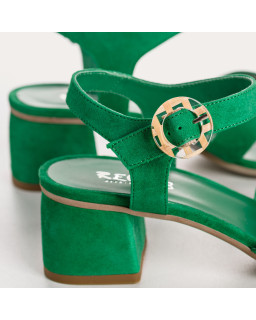 Sandales OLIVINE - chaussures à talons cuir velours femme | REQINS