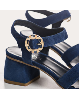 Sandales OLIVINE - chaussures à talons cuir velours femme | REQINS