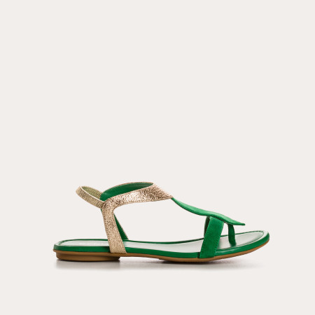 Bernie velvet leather and metal sandals
