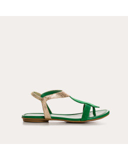 Sandales Bernie en cuir velours et métal | Reqins