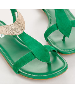 Bernie velvet leather and metal sandals