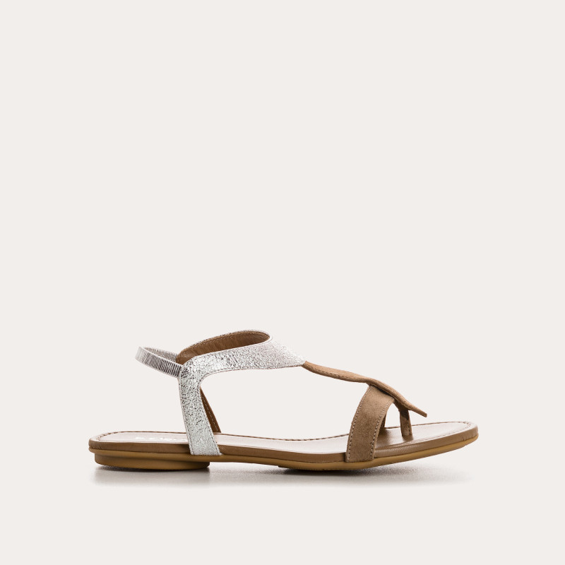 Bernie velvet leather and metal sandals