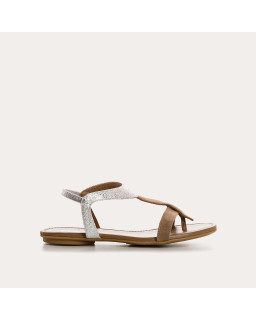 Sandales Bernie en cuir velours et métal | Reqins