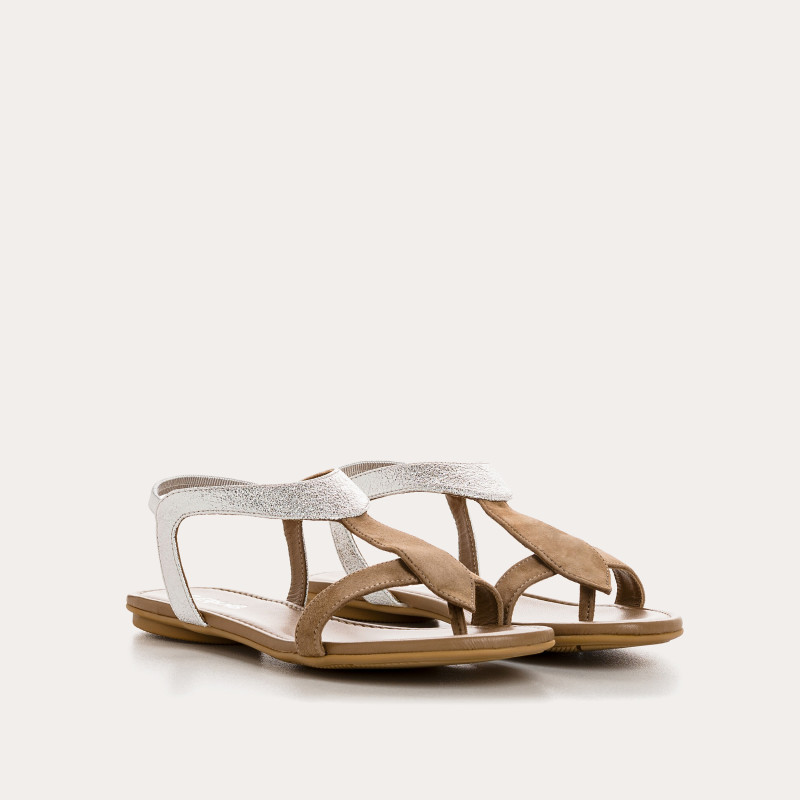 Bernie velvet leather and metal sandals