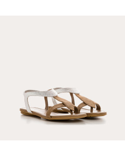 Sandales Bernie en cuir velours et métal | Reqins