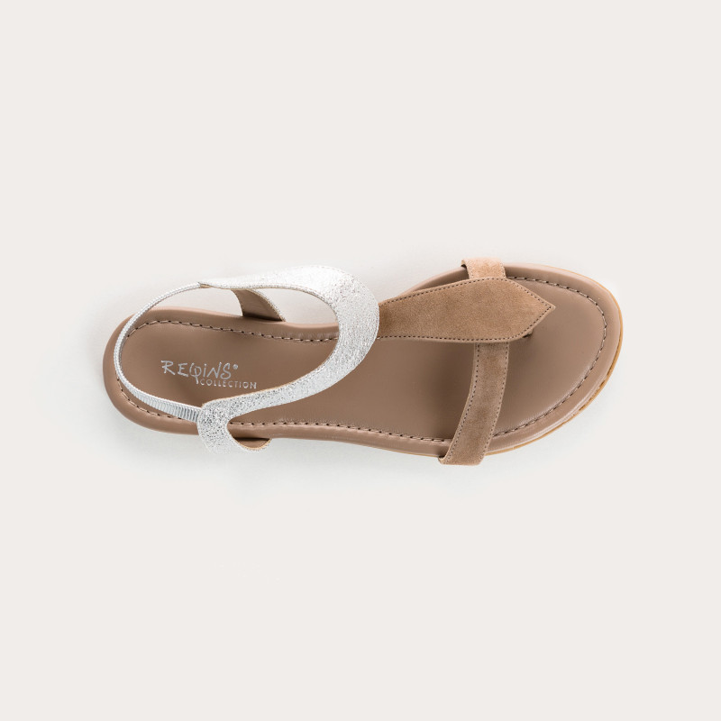 Bernie velvet leather and metal sandals