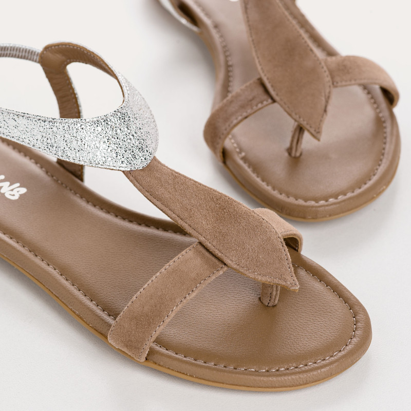 Bernie velvet leather and metal sandals