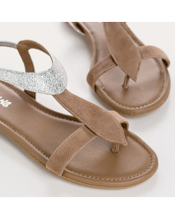 Bernie velvet leather and metal sandals