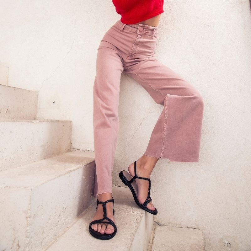 WILLOW SANDALS - Women's Leather Flange Flat Shoes | Reqins