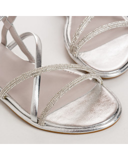 Winona Sandals - Pink Femme Metallic Flange Flat Shoes | Reqins